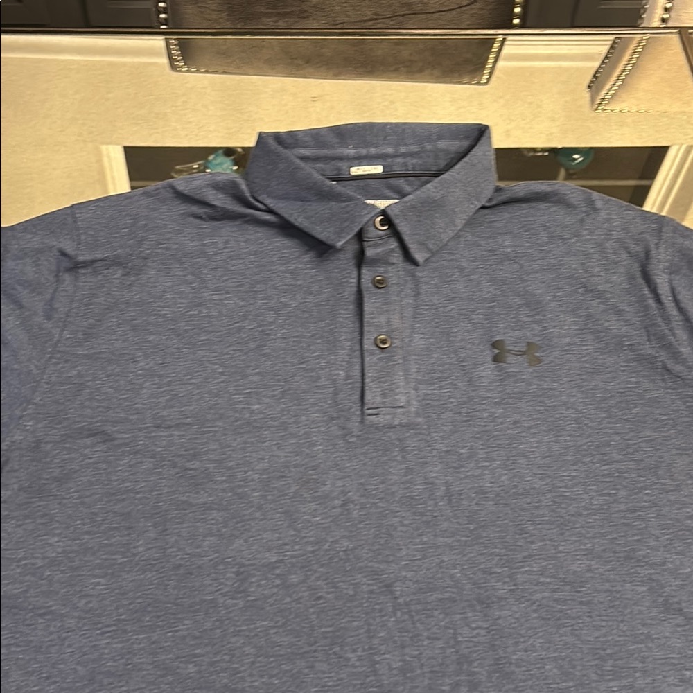 Under Armour Men's Heathered Navy Polo